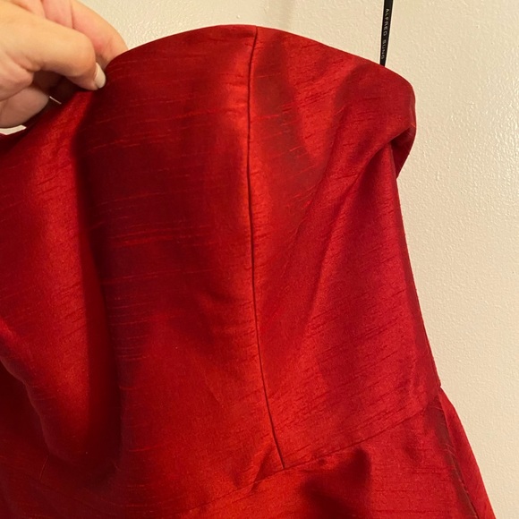 ALFRED SUNG Strapless beautiful midi dress, like new, 14 size Dupioni fabric - Picture 5 of 16